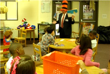 Mr. Wayne Pressley reading to third graders.  Submitted by Laura Lott
