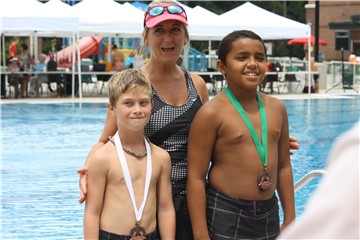 Quinton and Trent with Dive Coach Amy Jeter